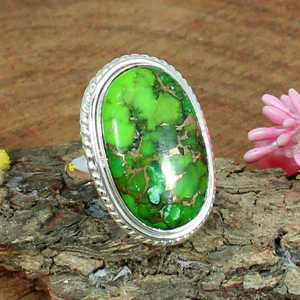 Kingman Bague pour homme en argent sterling turquoise avec motif géométrique Pierre de coupe lisse plaquée rhodium Design amoureux - Product Image 2