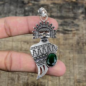 Bijoux Pour Femmes Argent Style Boho Pendentif Bijoux Argent Sterling 925 Vert Onyx Gemstone Tendance Pendentif Fait Main Cadeau Pour - Product Image 2