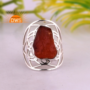 Hot Selling Fine Sterling Silver Natural Carnelian Gemstone <b>Statement</b> <b>Ring</b> Custom Jewelry Manufacturer - Product Image 2