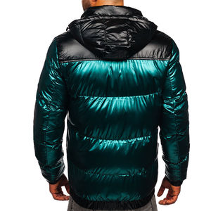 Veste matelassée élégante et brillante de haute qualité, vêtement d'extérieur d'hiver, fermeture éclair légère, en vente - Product Image 2