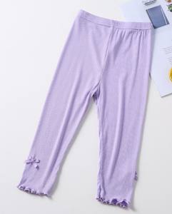 Leggings con lazo para niñas y niños al por mayor, pantalones elásticos, pantalones de lona para niños, ropa informal de Primavera de longitud completa, ecológica - Product Image 2