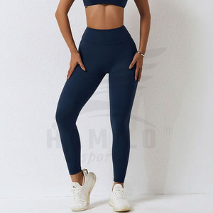 Leggings de yoga fitness personnalisés de qualité supérieure pour femmes pantalon serré à motif solide avec fermeture à la taille élastique - Product Image 6