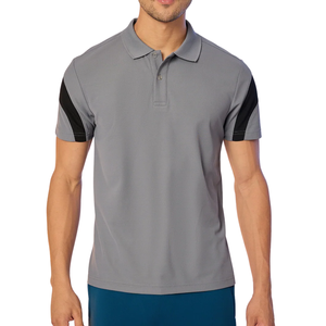 Camiseta Polo Gris para Hombre con Detalles en Negro en las Mangas, Camiseta Deportiva de Manga Corta Elegante para Ropa Casual y Deportiva, Calidad Premium en Oferta - Product Image 1