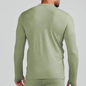Chemise à manches longues en laine mérinos d'extérieur pour hommes-Durable et ultra-fine, idéale pour la randonnée, le camping et les voyages - Product Image 5