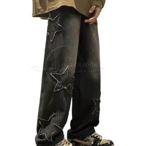 Pantalones vaqueros ácidos holgados para hombre de etiqueta privada a la venta pantalones vaqueros ácidos de diferentes colores para hombre pantalones holgados con múltiples bolsillos - Product Image 1