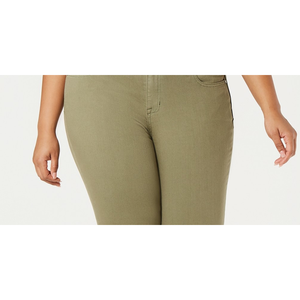 Pantaloni Harem da Donna Taglie Forti Stile Celebrity Rosa, Jeans alla Caviglia Vestibilità Larga Stile Dritto con Decorazione a Bottoni Verde, Taglie 20W XL 5XL 4XL - Product Image 2