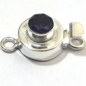 Caja de piedras preciosas de amatista de Plata de Ley 925 chapada en oro de 18 quilates, 2 y 3 hebras, 21X12X8MM, cierre para hacer joyas B751 - Product Image 1