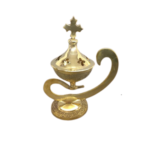 Quemador Bakhoor de forma redonda de diseño ventajoso quemador Bakhoor de incienso de Color dorado de latón para los más vendidos - Product Image 4