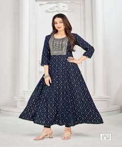 Kurti Skirt Cotton Rayon Viscose Fashionable Casual/Party Wear Multi Color Yellow White Low Price Wholesale In-Stock Garment - Product Image 6