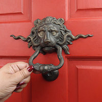 Battant de porte en métal moderne personnalisable motif tête de lion, artisanat, accessoires de porte, décoration intérieure, fermes, villas, haute qualité, fixation murale
