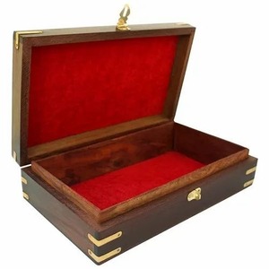 Joyero de madera hecho a mano, almacenamiento de recuerdo tallado Vintage Rectangular para regalos y accesorios, incrustaciones florales - Product Image 2