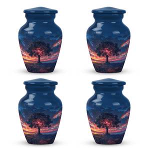 Urne Galactic Bloom pour adultes Urne artistique cosmique bleue et rose crépusculaire pour cendres Urne décorative moderne au coucher du soleil - Product Image 4