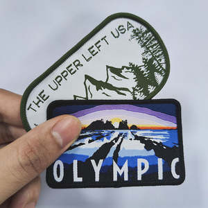 Étiquettes brodées 3D en relief, autocollantes, avec bordure surjetée, logo créatif, appliqué brodé pour vêtements - Product Image 6