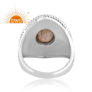 Best Selling Oxidized Sterling <b>Silver</b> Natural Labradorite Gemstone <b>Statement</b> <b>Ring</b> Custom Jewelry Manufacturer - Product Image 4