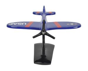 Modelo de Avión de Hélice Negra Artesanal, Decoración de Mesa, Modelo de Avión Planeador Azul con Base, Artículos de Decoración para el Hogar y la Sala de Estar - Product Image 6