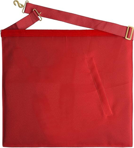 Delantal de Lujo para Capítulo de Arco Real de Sacerdote Alto, Terciopelo Rojo y Bordado Dorado, Instrucciones de Lavado a Máquina - Product Image 4
