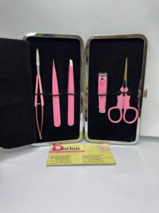 Pinzas cosméticas para cejas Dorlon, acero inoxidable, recubierto de Color rosa, puntiagudo inclinado, certificado CE ISO, reutilizable, ligero - Product Image 4