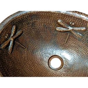 Fregadero de tocador de baño de un solo orificio de libélula de cobre, encimera moderna de calidad superior, delantal fácil, característica frontal - Product Image 5