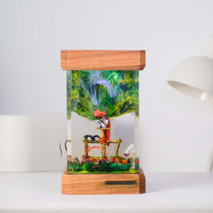 Lampe en époxy personnalisée, lampe en résine époxy, lampe en résine époxy personnalisée, lampe en bois et résine, veilleuse personnalisée, cadeau fait main, Halloween - Product Image 6