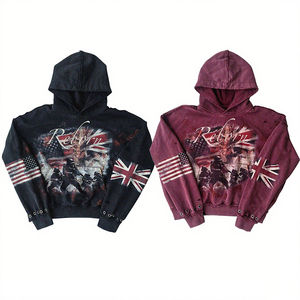 Sudadera con Capucha de Alta Calidad, Impresión DTG Personalizada, Ropa para Hombre, Tejido de Punto Lavado, Sudadera Corta Vintage, Fabricantes de Ropa Personalizada - Product Image 2