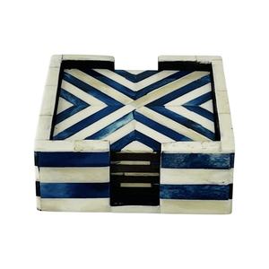 Bone Inlay <b>Coaster</b> with Holder Geometrical Black Best Quality <b>Coasters</b> <b>Sets</b> Bone Inlay <b>Coasters</b> Kitchen & Table Top Bone - Product Image 1