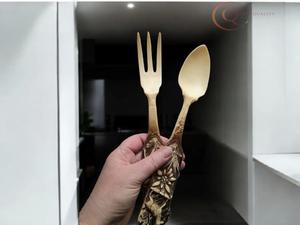 Juego de Cubiertos de Madera Hecho de Madera Renovable, Alternativa Ecológica a los Utensilios de Plástico - Product Image 2