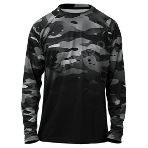 Maillot de cyclisme VTT à manches longues respirant et à séchage rapide, personnalisé en gros pour hommes adultes, avec logo imprimé numériquement OEM, pour moto et course automobile - Product Image 1