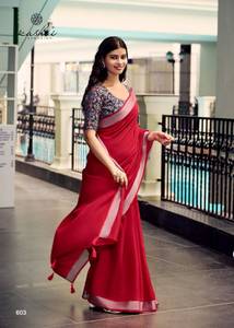 Collection de saris en soie de lin en gros pour les vêtements de fête indiens et pakistanais à des tarifs réduits - Product Image 4