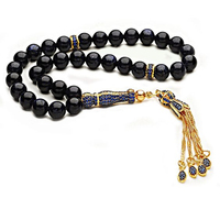 Vente en gros 2024 personnalisé OEM ODM service pas cher 8mm verre perle prière Tasbih 33 perles outil de prière musulman bois pour Eid Ramadan cadeau