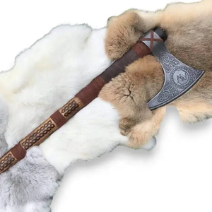 STEEL CRAFT Hache à double lame Viking à barbe en acier au carbone de qualité industrielle, personnalisable, pour activités de plein air, garantie 3 ans - Product Image 1