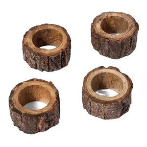Tableware Wooden Napkin Ring Decorative Rustic Partywares Napkin Ring For Dining Table Wholesale
