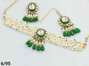 Indan, venta al por mayor, 2024, última moda, gargantilla de perlas chapadas en oro tradicional, conjunto de collar para mujer - Product Image 2