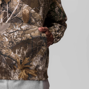 Streetwear personnalisé coton partout imprimé à capuche pull surdimensionné épaule tombante camouflage à capuche hommes - Product Image 4
