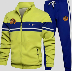 Survêtement évasé délavé à l'acide unisexe en coton de haute qualité, ensemble de patchs de broderie imprimés vieillis, sweat à capuche de rue à fermeture éclair complète - Product Image 1