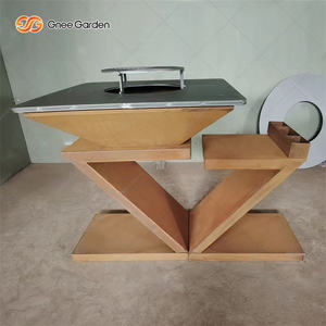 Brasero rond moderne en acier Corten avec certification CE pour usage extérieur en jardin, design brasero, barbecue au charbon de bois - Product Image 3