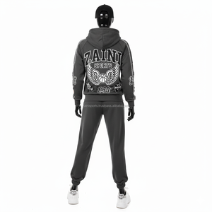 Chándal de lana Premium para mujer, 330 GSM, mezcla de poliéster y algodón suave, Color Gris Carbón, chándales con estampado de logotipo personalizado de talla grande - Product Image 2