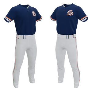 Wholesale 100% Polyester Custom Baseball Jerseys Breathable Men <b>Embroidery</b> Baseball Wear Sublimation Embroidered Logo Uniforms - Product Image 6