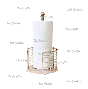 Porte-serviettes en métal noir porte-rouleau de tissu avec Base en bois porte-papier de soie salle de bain et ustensiles de cuisine de qualité supérieure - Product Image 5