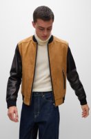 Blouson Bomber Varsity Hiver 100% Cuir Épais Grande Taille Réversible Nouveau Design Matelassé Brodé Techniques Coupe-Vent
