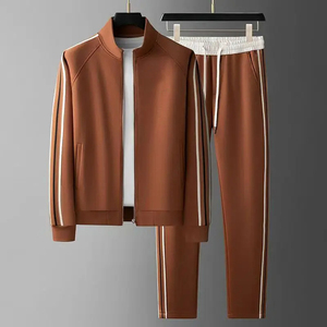 Wholesale <b>Men</b> Contrast Tracksuit Zipper <b>Jacket</b> For <b>Men</b> Spandex Polyester Stand Collar Drawstring Closure Type Tracksuit For <b>Men</b> - Product Image 4