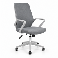 Chaise de bureau ergonomique à dossier haut en maille avec réglage de la hauteur par vérin à gaz, base étoile à cinq branches inclinable et repose-pieds pour bureaux modernes, salles de réunion et télétravail