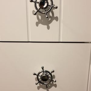 Silver boat steering wheel knob pull cabinet for home dresser door cabinet furniture decorative <b>kitchen</b> wardrobe handle knobs - Product Image 2