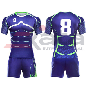 Vente en gros OEM personnalisé, ensemble d'uniformes de rugby imprimés par sublimation 2025, design haut de gamme, uniforme de rugby respirant réglable pour hommes - Product Image 3
