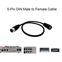Extension MIDI Din Câble adaptateur MIDI 5 broches DIN mâle vers femelle Audio MIDI/at pour clavier, synthétiseur, orgue, piano, guitare