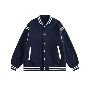 Chaqueta universitaria para hombre al por mayor, chaqueta de costura con bloques de color, abrigo clásico, chaqueta de béisbol universitaria informal y versátil para hombre - Product Image 3