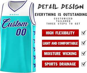Uniformes de basket-ball en jersey 100% polyester de haute qualité, personnalisés, en sublimation, vente en gros - Product Image 3