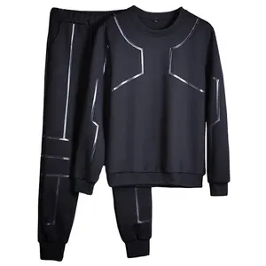 Cao Hỗ Trợ Thiết Kế Riêng Người Đàn Ông Cotton Silicone In Sweatsuit 2 Mảnh Mỏng Phù Hợp Với Mùa Đông Dày Ấm Giữ Tracksuit