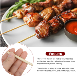 Brochettes en bambou jetables de 10 pouces-lisses, durables et de qualité alimentaire - Product Image 5