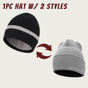 2024 unisexe Logo personnalisé chapeau d'hiver bonnet de haute qualité 100% acrylique tricoté choix du concepteur motif d'impression cuir portable - Product Image 2