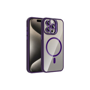 Coque de protection en silicone de luxe Netzy pour iPhone 15 Pro Max compatible MagSafe avec béquille et protection d'objectif d'appareil photo INS - Product Image 2